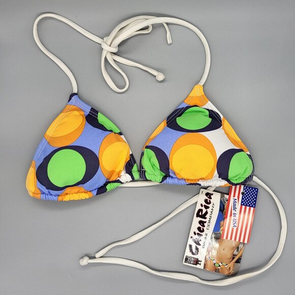 Chica Rica Triangle Bikini Top in Ozone Print - Picture 5 of 11